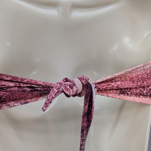 Despi 2 Piece Bikini Swimsuit Womens Pink Snake Bandeau Convertible Top Sz S/M - Picture 9 of 10